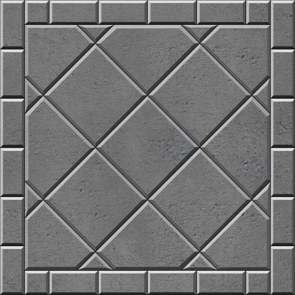 Paving Pattern | 45 Stack Bond - Diamond with Flat Header Course